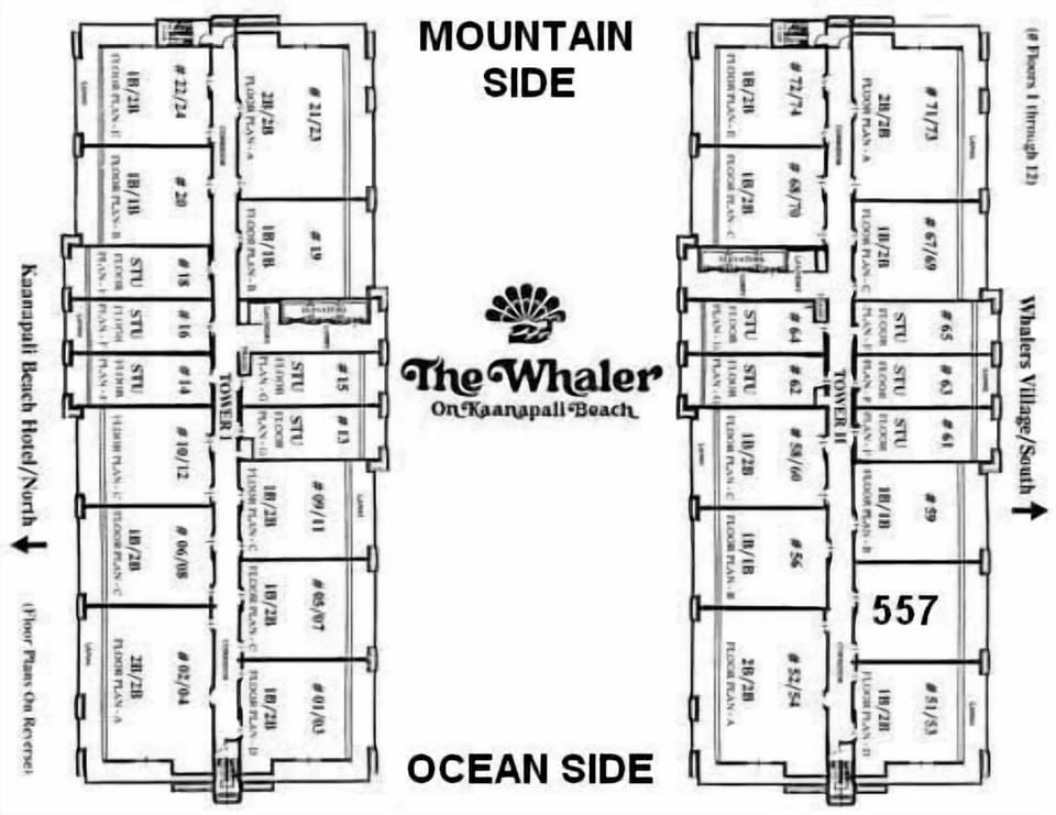 The Whaler site map - Our unit bottom right #557