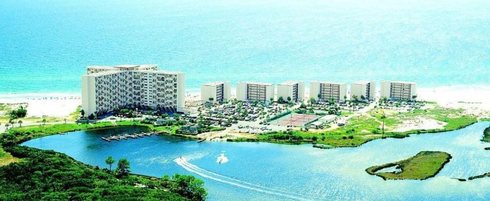 Overview of Pinnacle Port.  Our Condo - First small building - next to High Rise