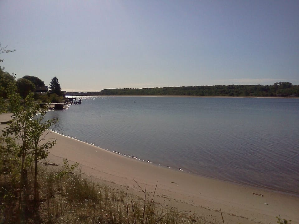 Early morning view from the Bay Cabin property