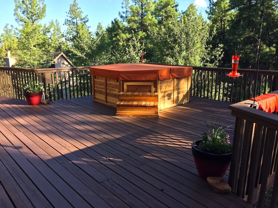 Hot tub for the adults after a long hike 
