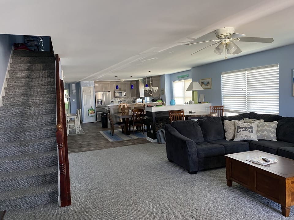 Main floor of house. LR,DR,LargeKitchen, bedroom and bathroom behind kitchen