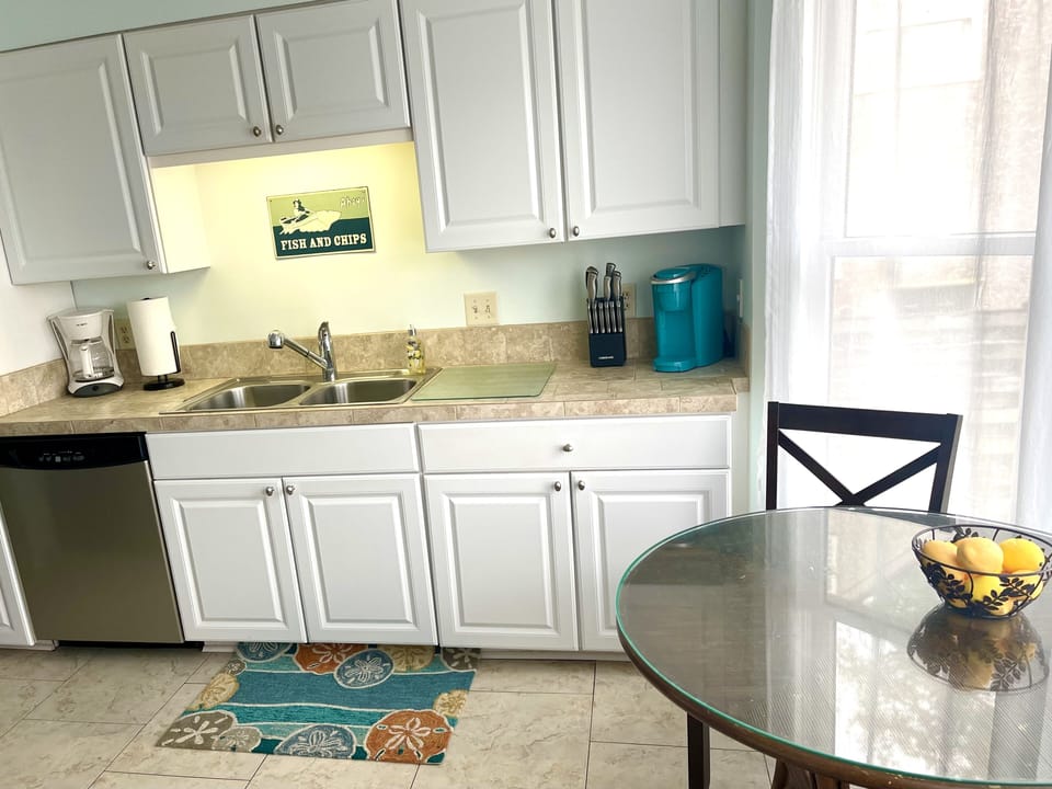 The kitchen is fully equipped for all your cooking needs.