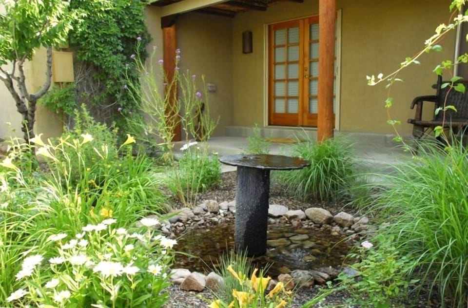 Tranquil gardens, bubbling fountain and fresh air  just outside Master Suite
