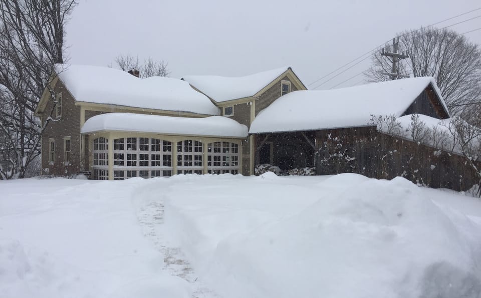 X-country skiing and snow shoeing out our back door.  Close to downhill skiing.