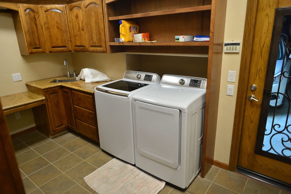 Extra large washer and dryer - we even have detergent!