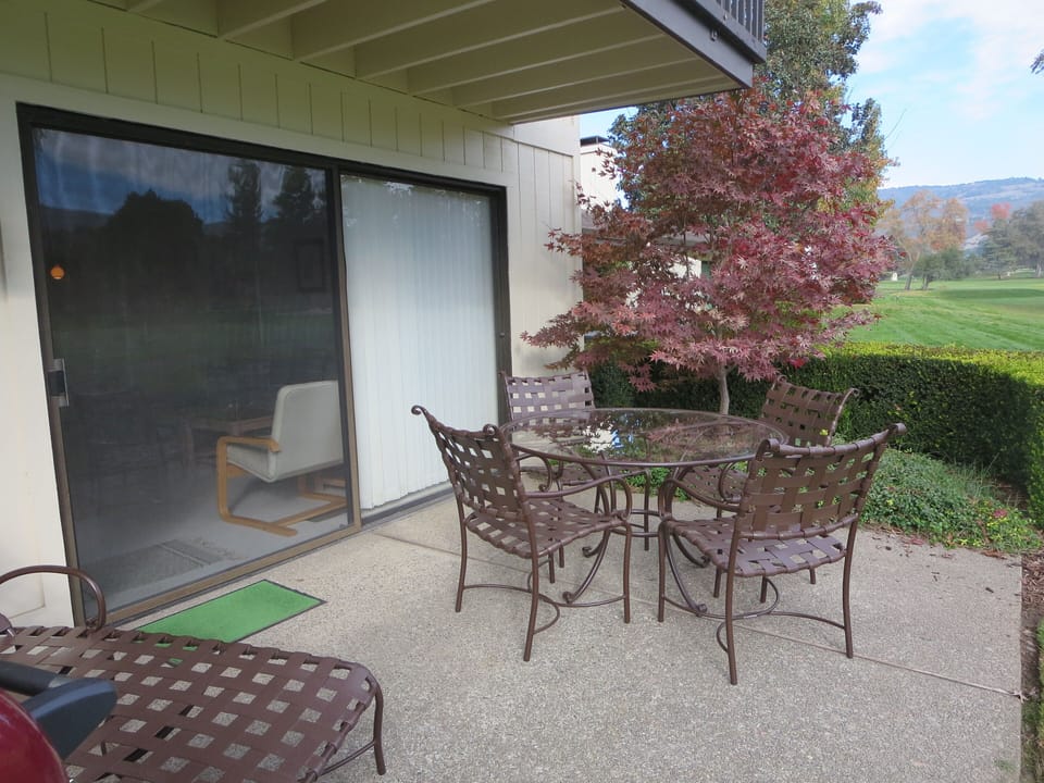 Back patio with new furniture