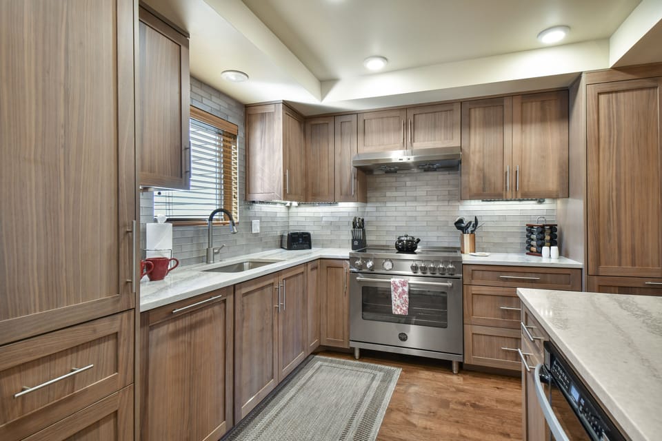 Well stocked, recently renovated kitchen