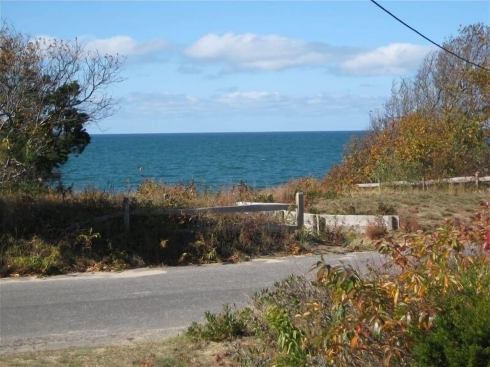 View of Cape Cod Bay from front porch of house