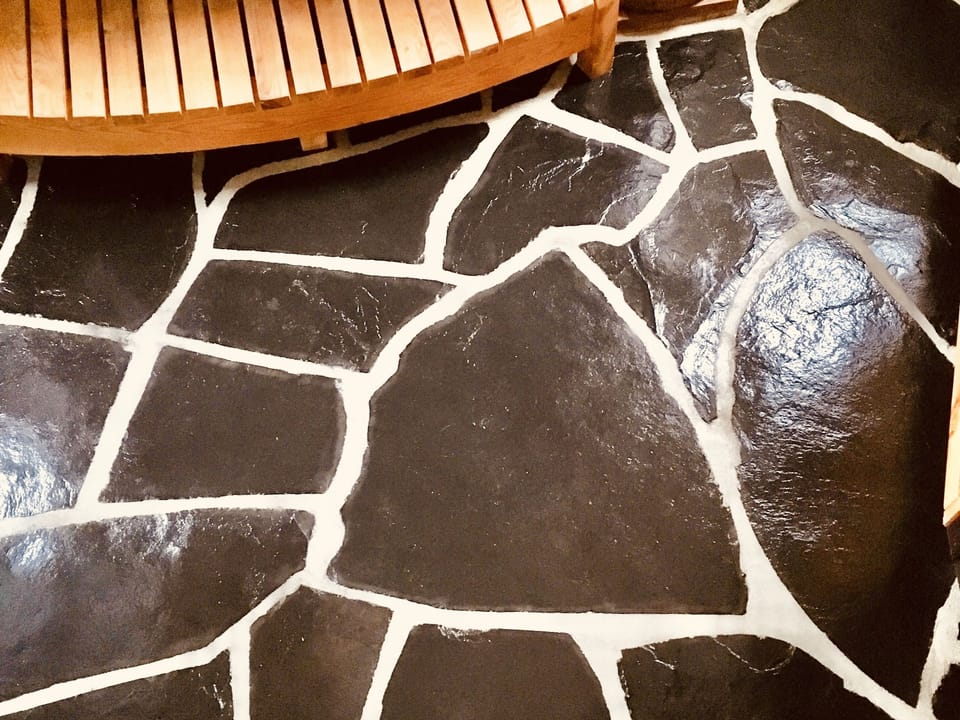 Slate stone heated floor