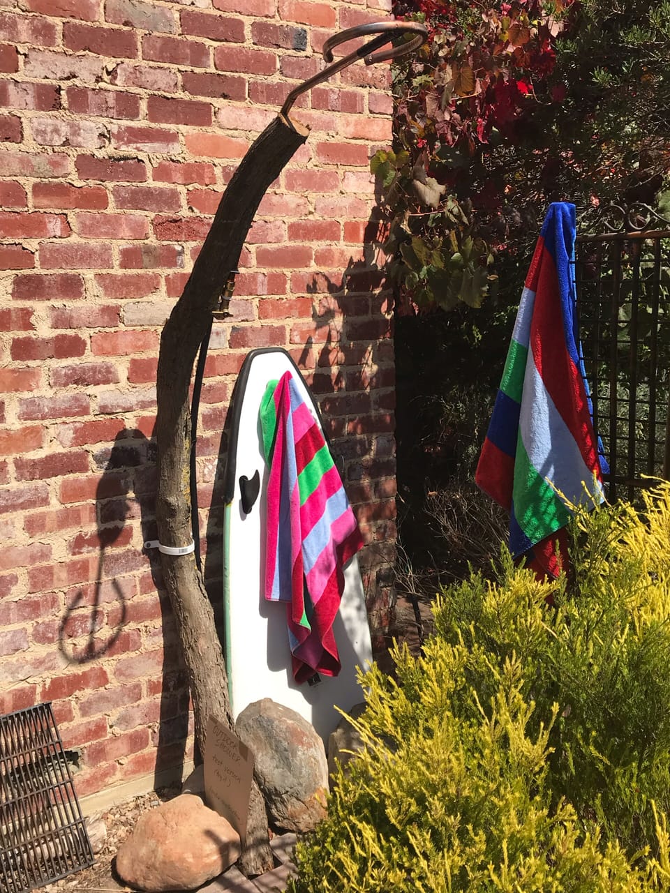 Outdoor shower for summer fun (there’s an indoor too of course :)