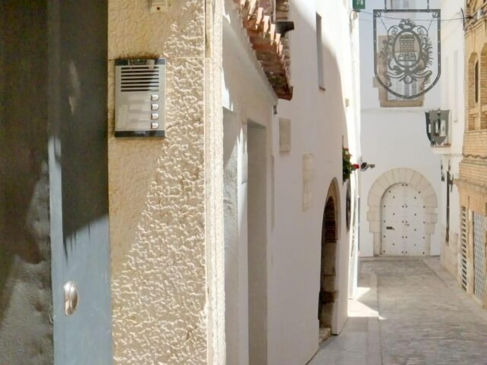 Street to the left from the building door 