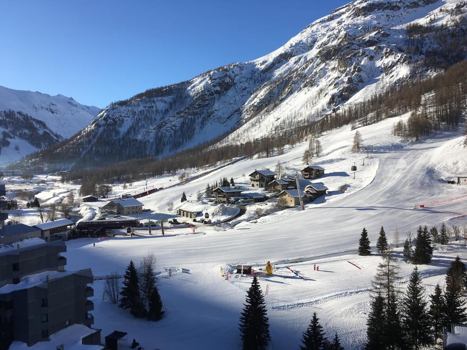 The view up the valley from the balcony of the main living area.