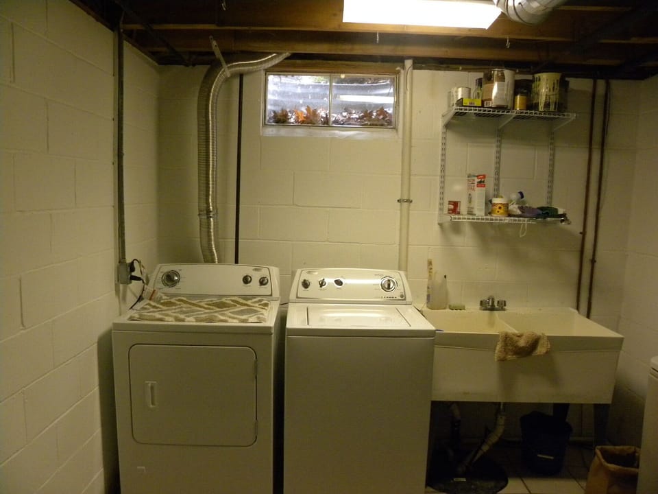 It's convenient to have laundry in the basement