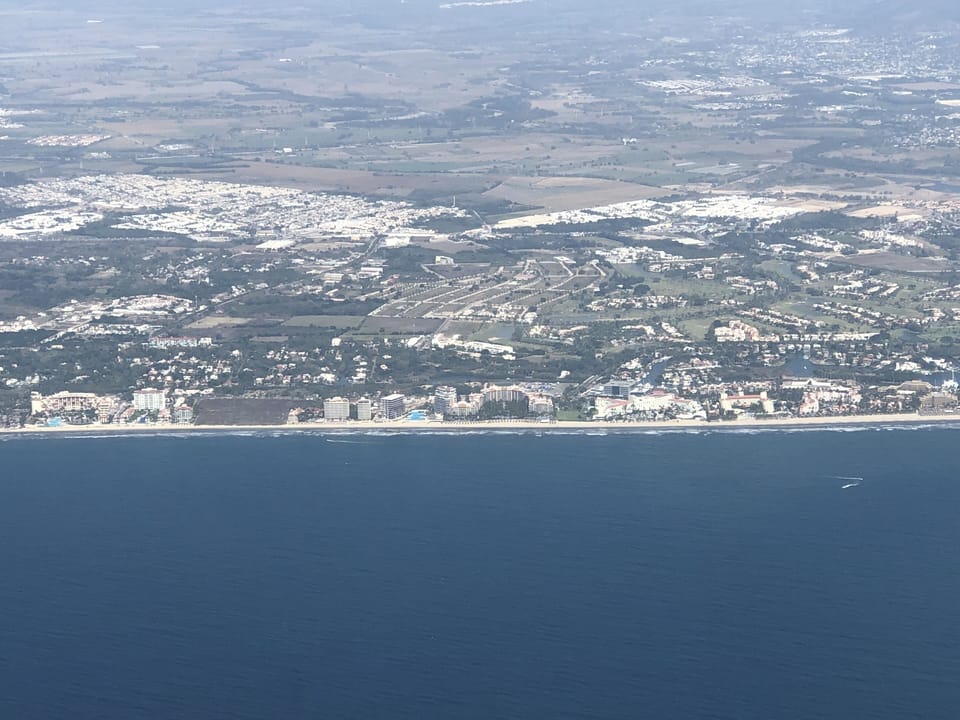 Ariel view of Playa Royale in the center on the beach
