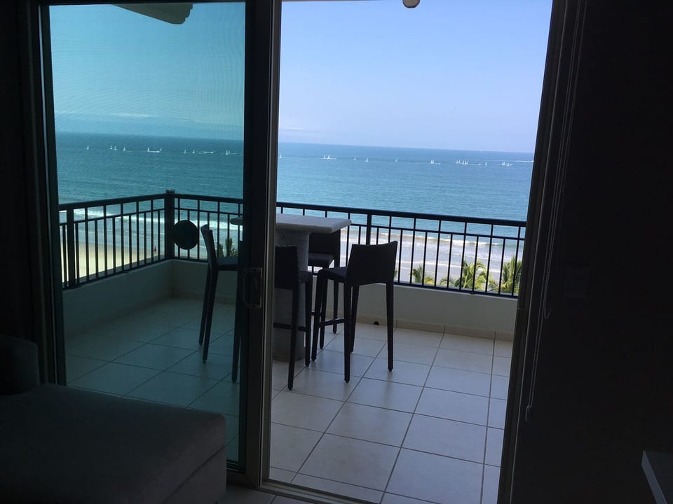 View of sailboats from balcony