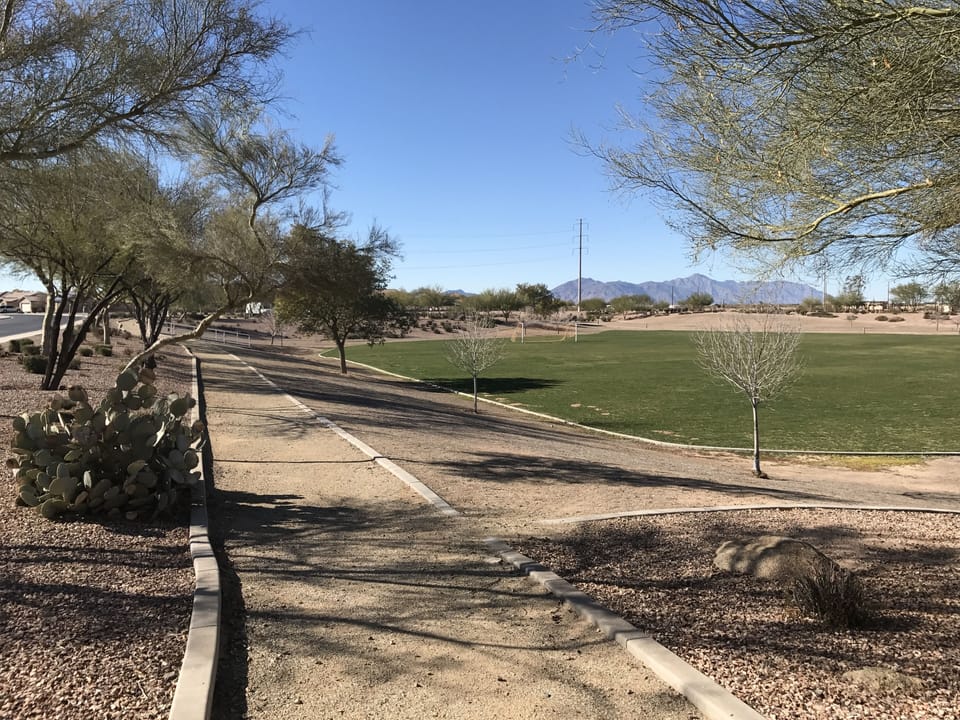 Green space and walking path