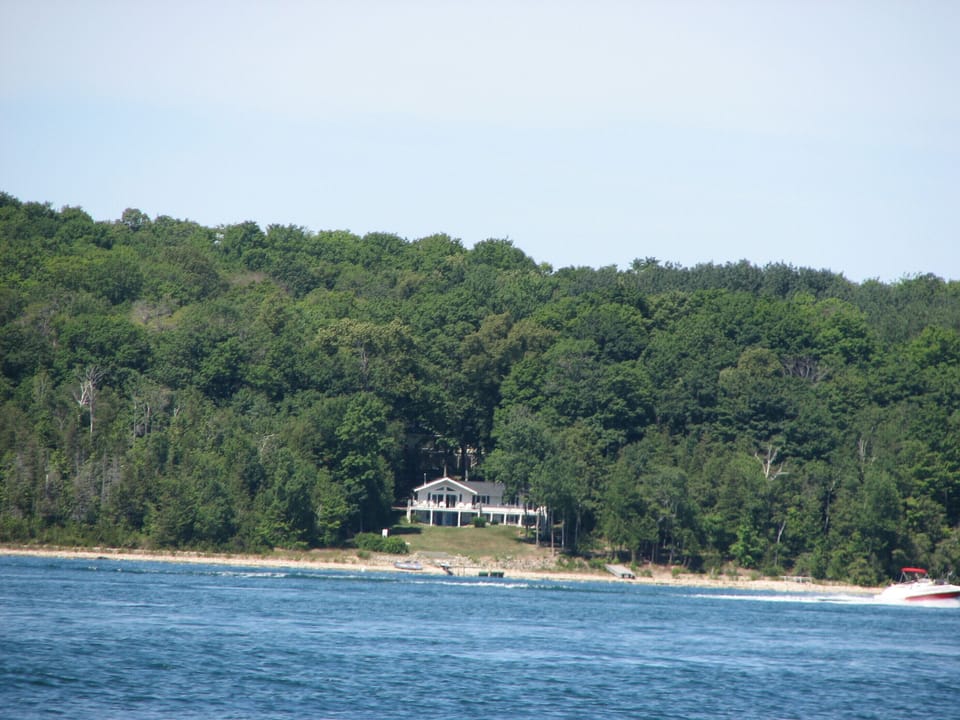 View of the house from the middle of the lake.