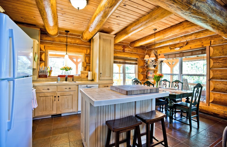 Kitchen is fully stocked with everything you need to cook a full meal.