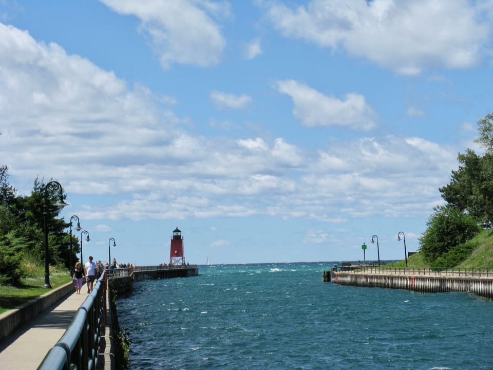 Pine River Channel leading to Lake Michigan
