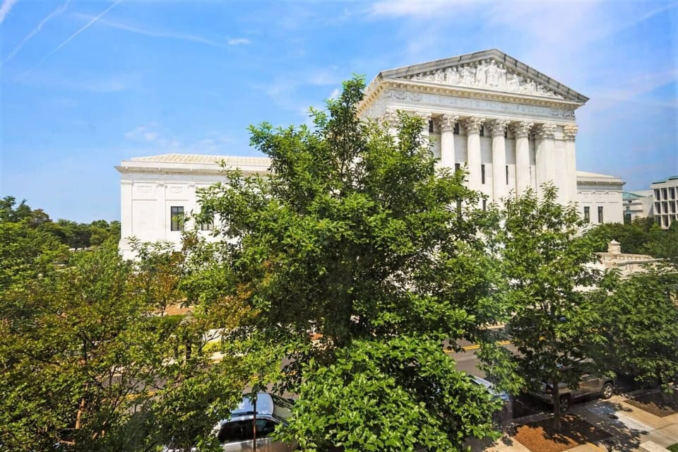 Stunning Supreme Court view from apartment with window open