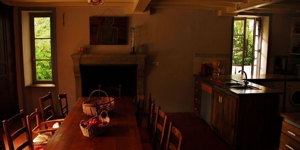 Spacious kitchen. Walnut counters made from a tree from our property.