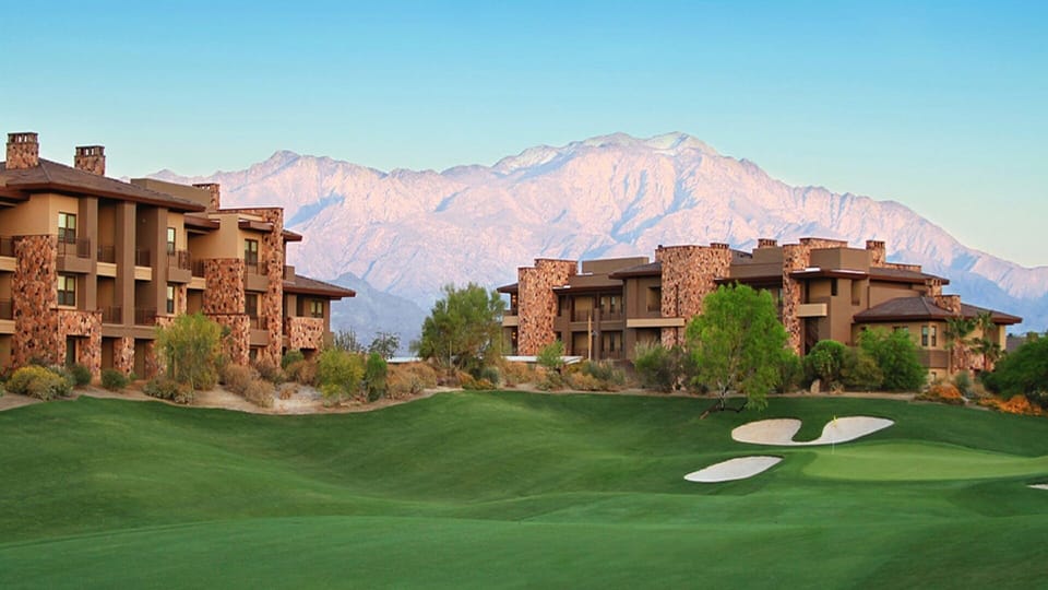 Villa buildings from golf course