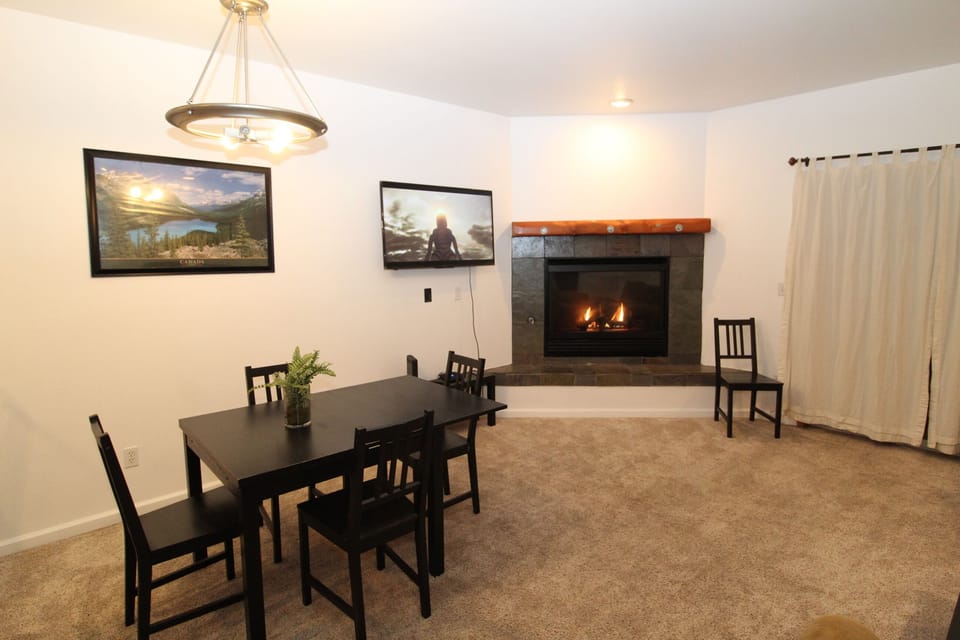 Dining Area & gas fireplace