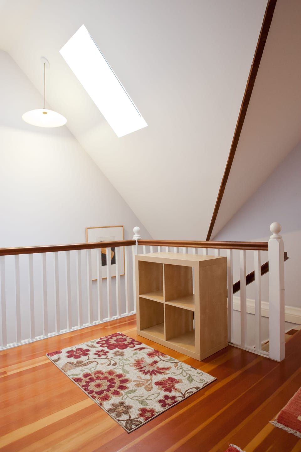 Book case top of stairs