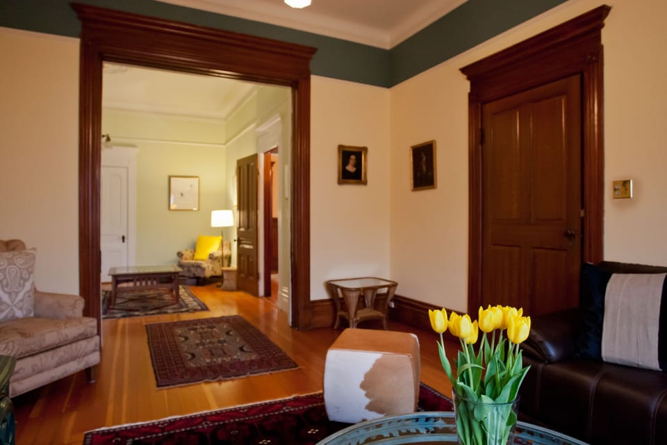 Livingroom view of sitting room can divide w/ sliding doors