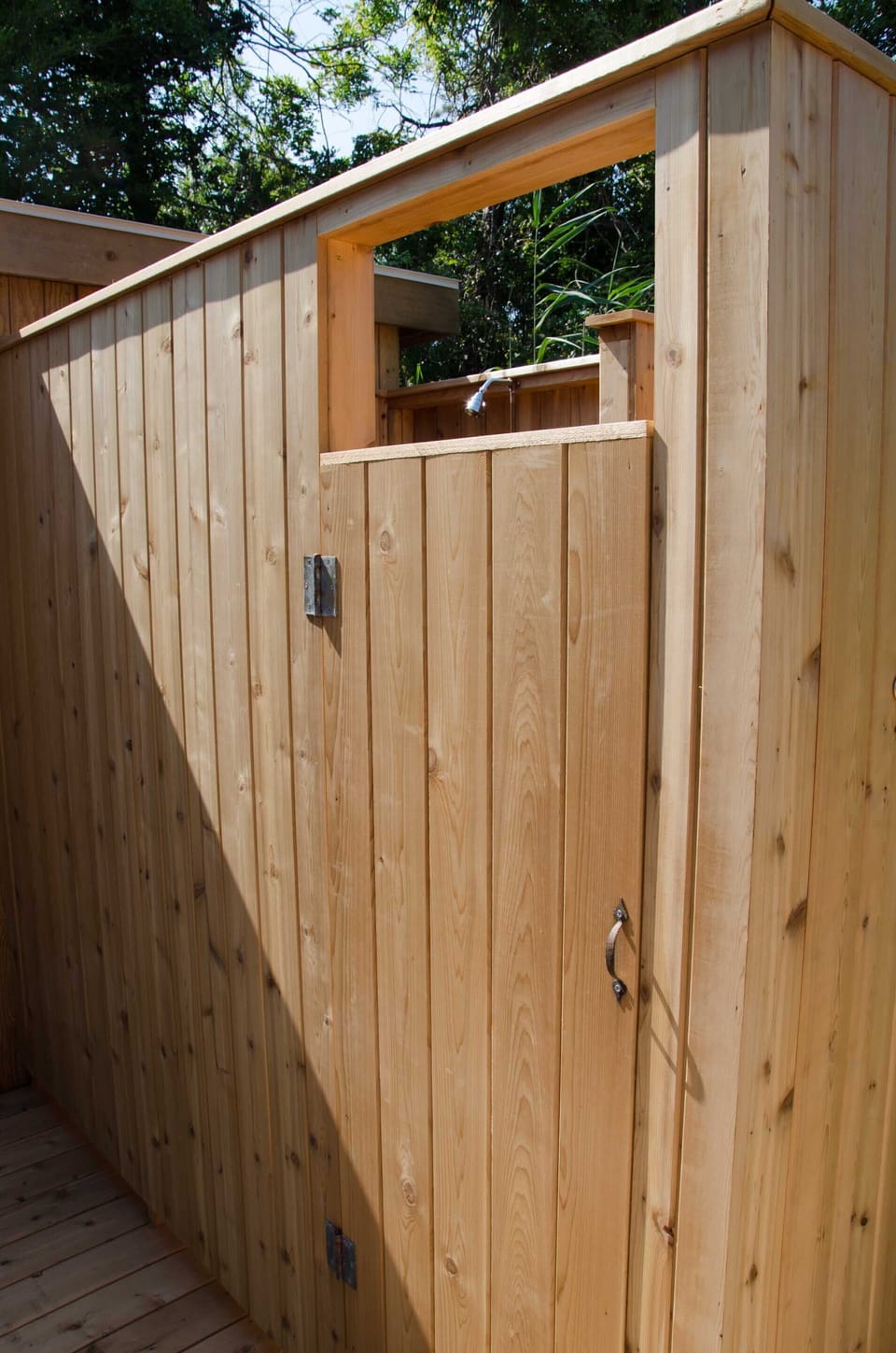 Outdoor shower.
