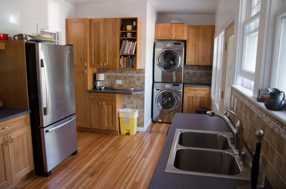 Kitchen and laundry area.