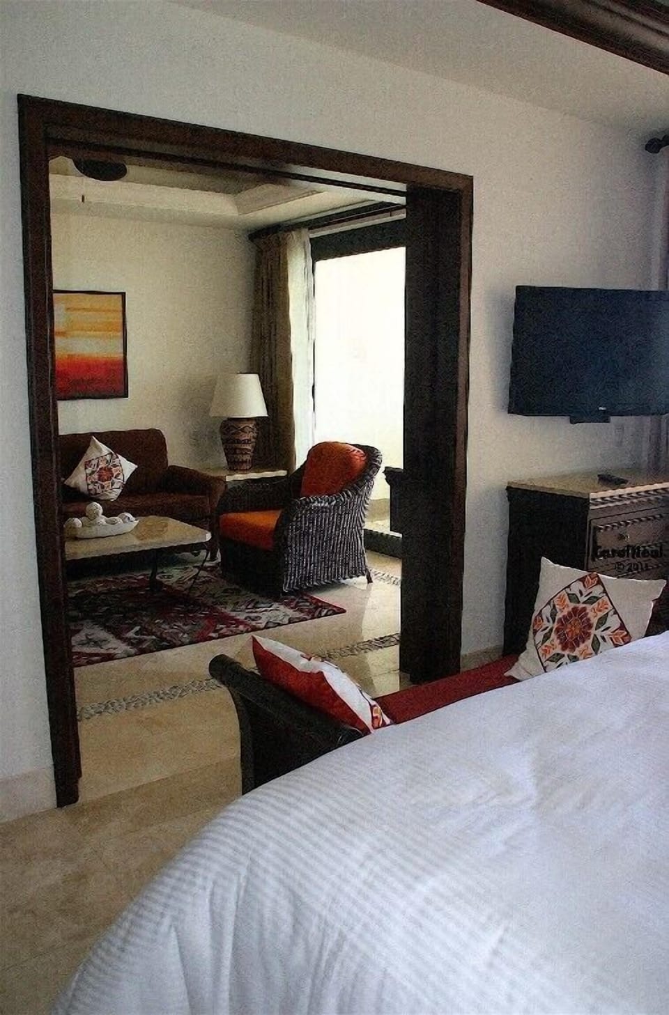 Sliding door separate bedroom from living area