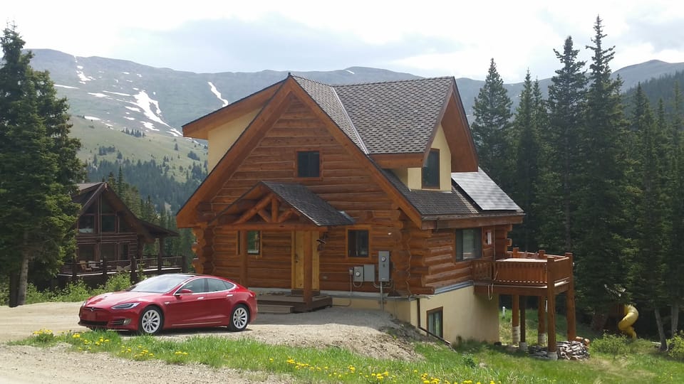 A very green cabin...