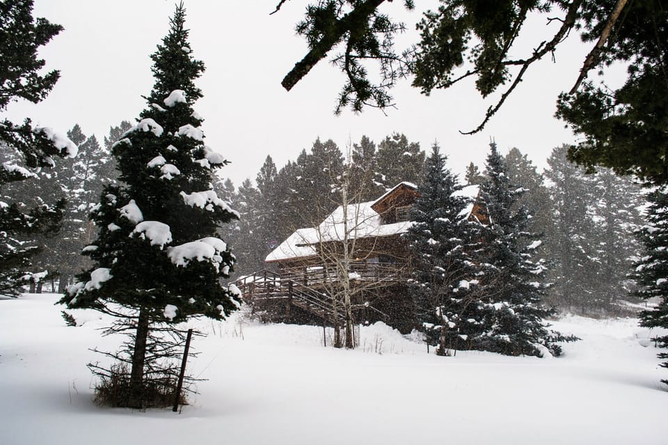 The cabin in the wintertime