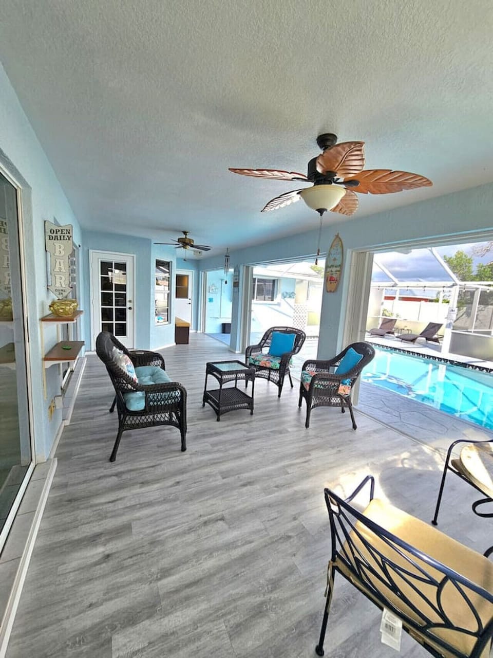 Covered Lanai, Sun deck in the back ground.