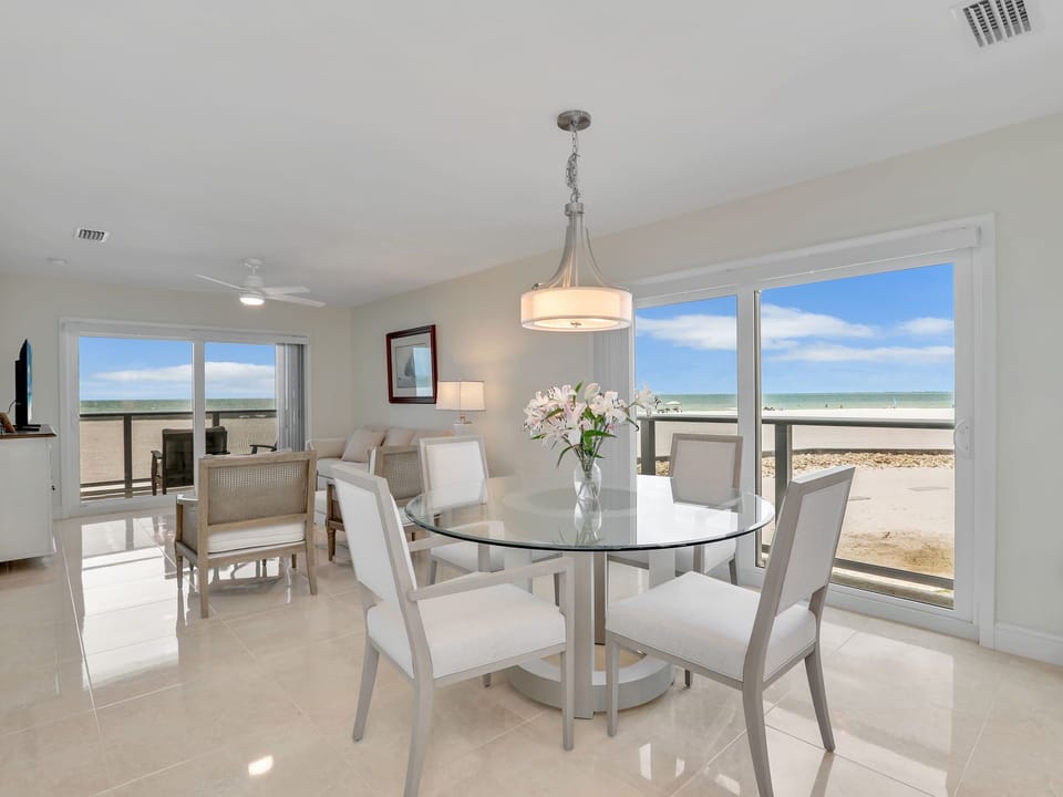 Dining Room. Gorgeous views to Sanibel Causeway. Incredible sunset dinner views.