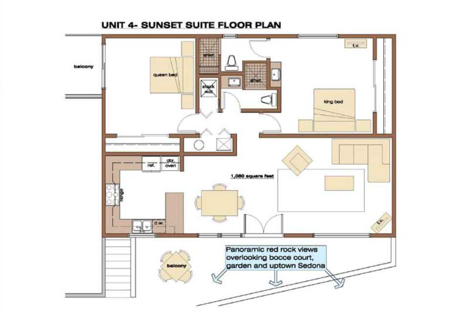The Sunset Suite #4 floorplan.