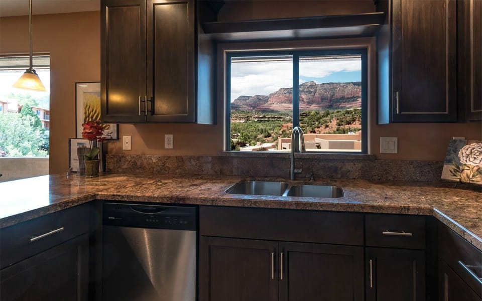 Sunset Suite #4 Kitchen with views. 
