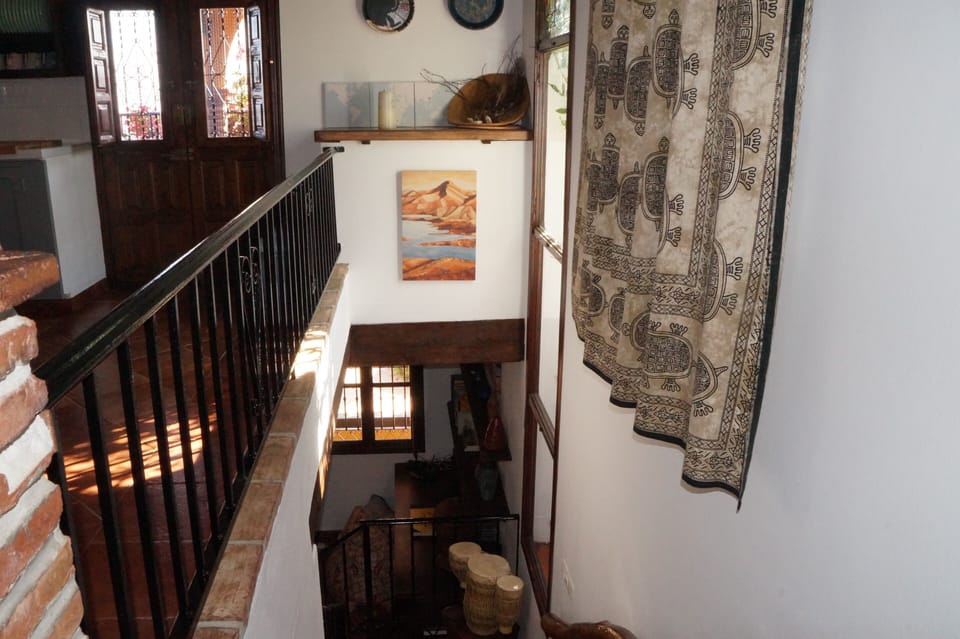 Stairs to Lounge in Farmhouse