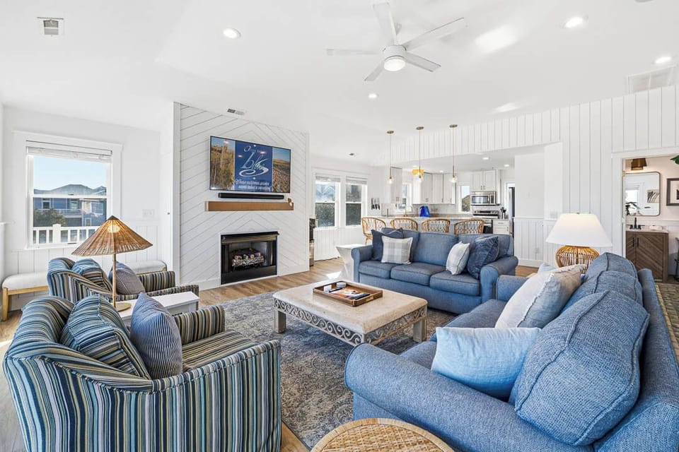 Top-Level Living Room with Deck Access