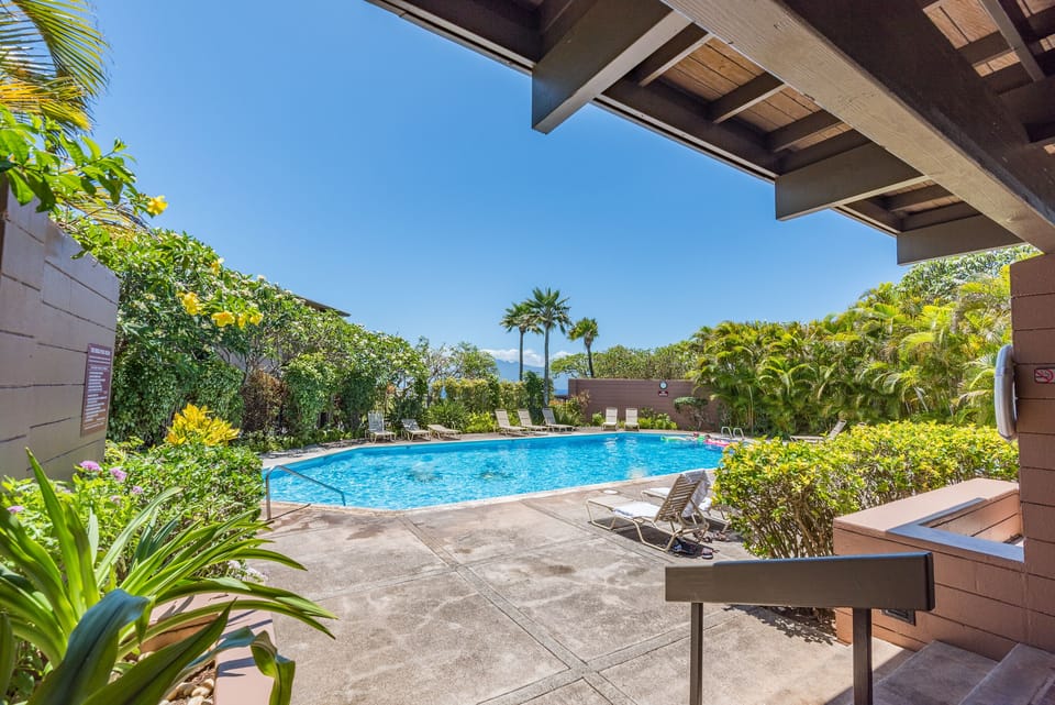 Relax by the pool on comfortable lounge chairs, surrounded by swaying palms and tropical breezes.