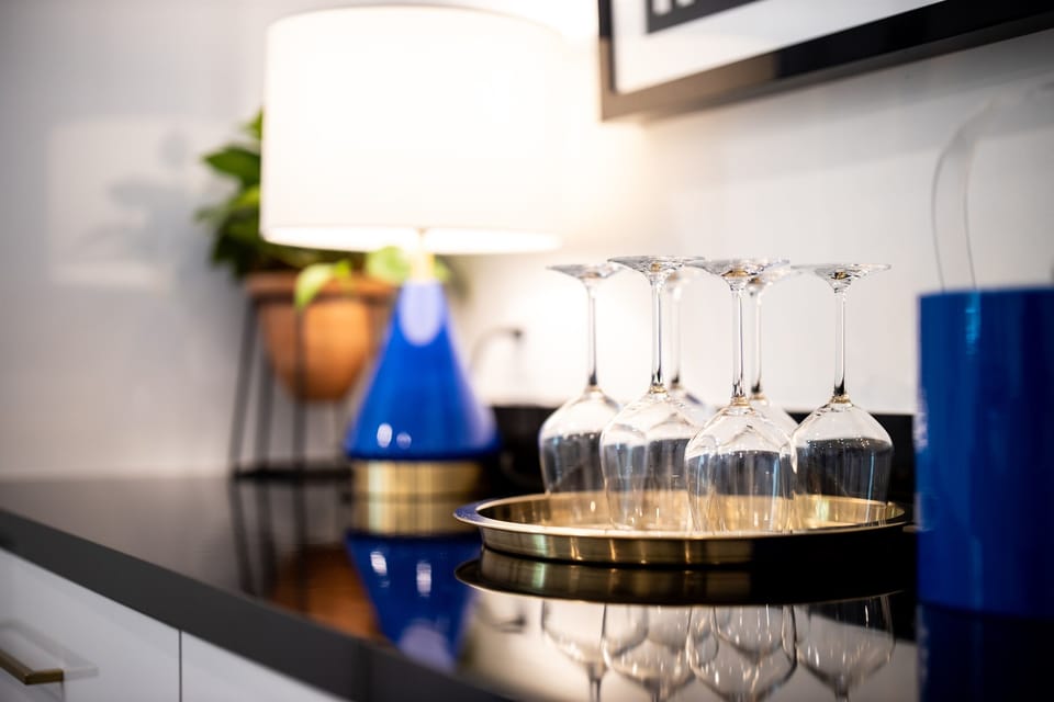 Wine glasses provided