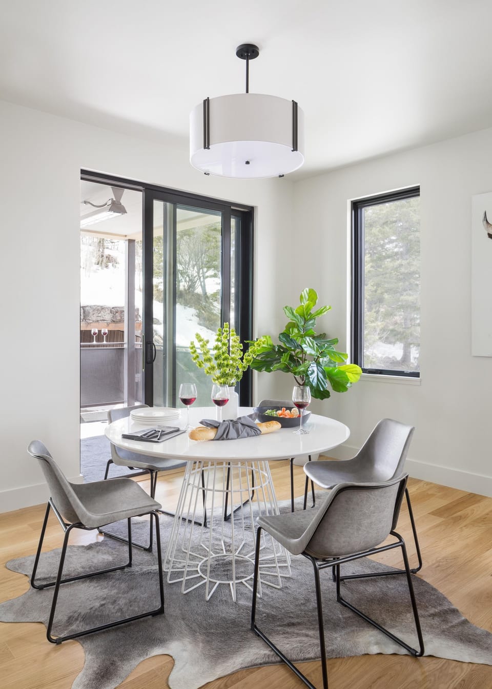 Dining area with views up Snow King and the Tetons