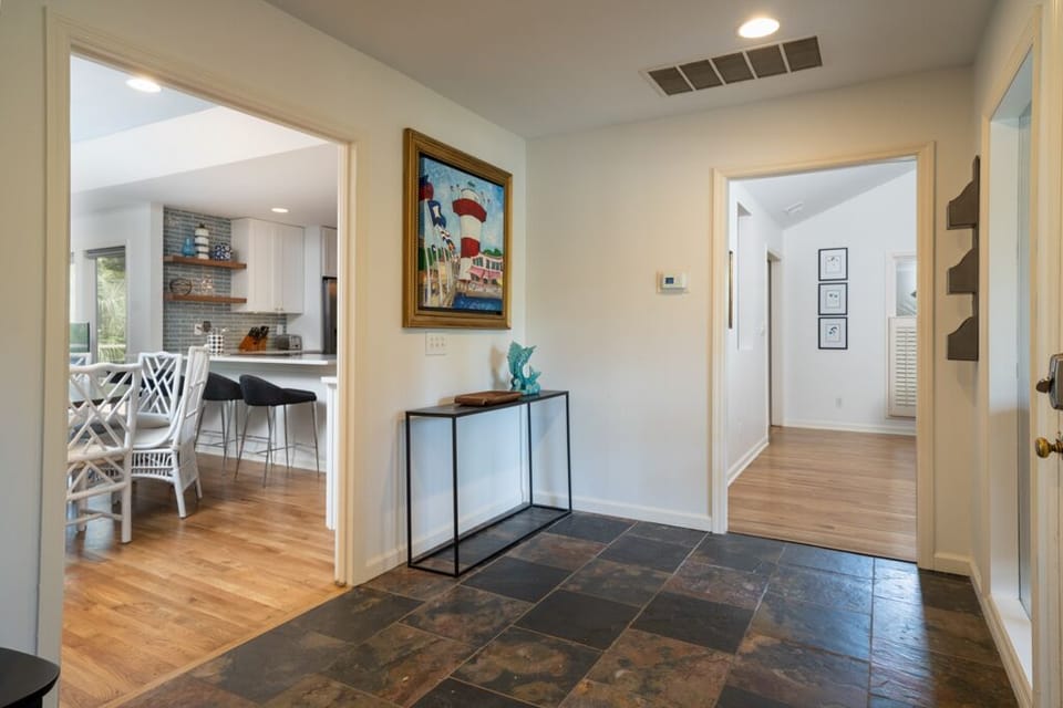 Foyer with custom art