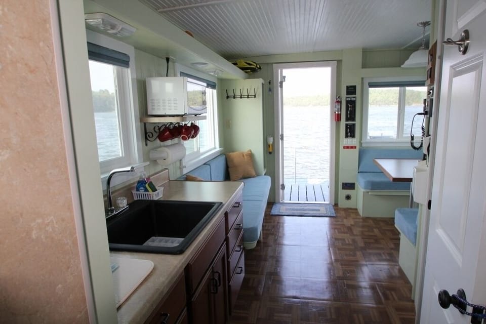 Looking aft.