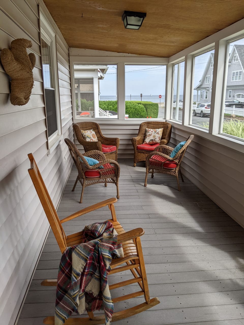 Screen porch looking toward ocean