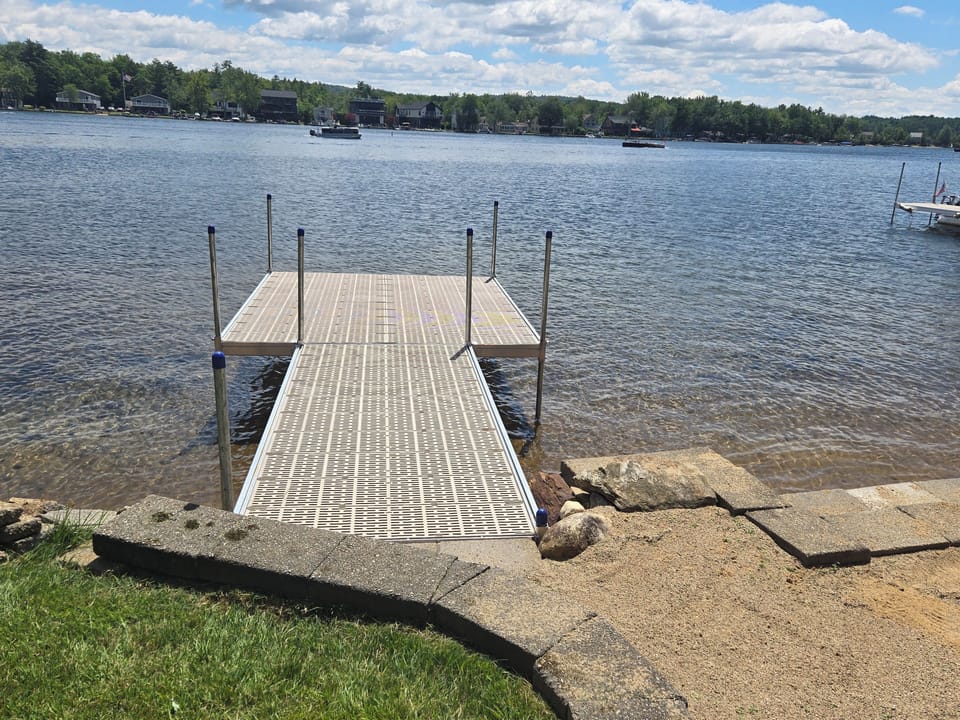 "Fun Dock" at left side of water frontage.