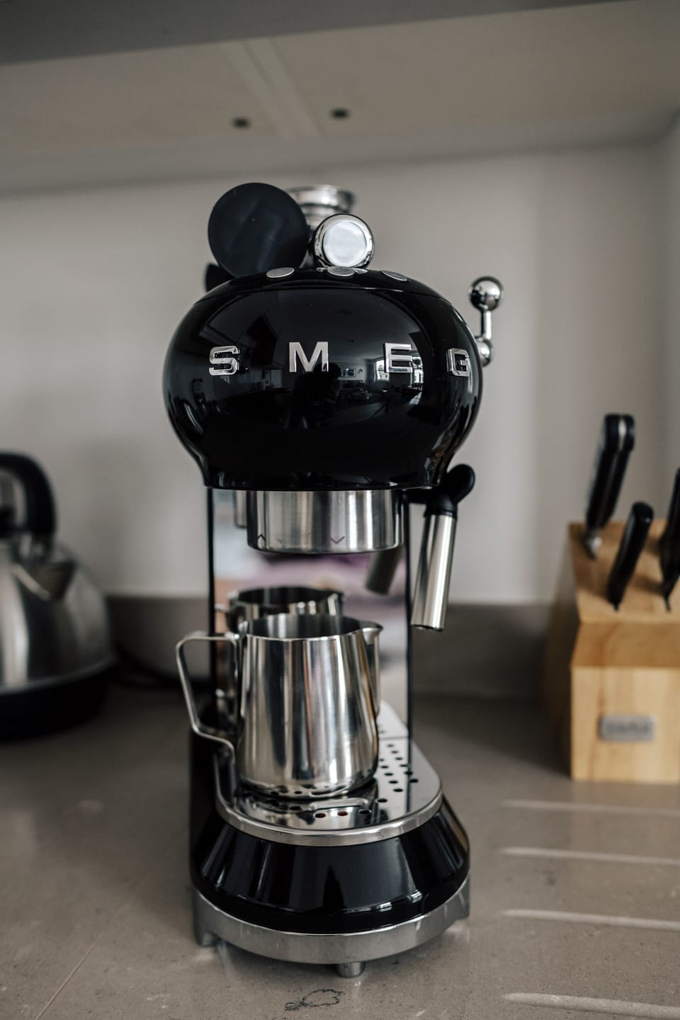 Espresso machine closeup