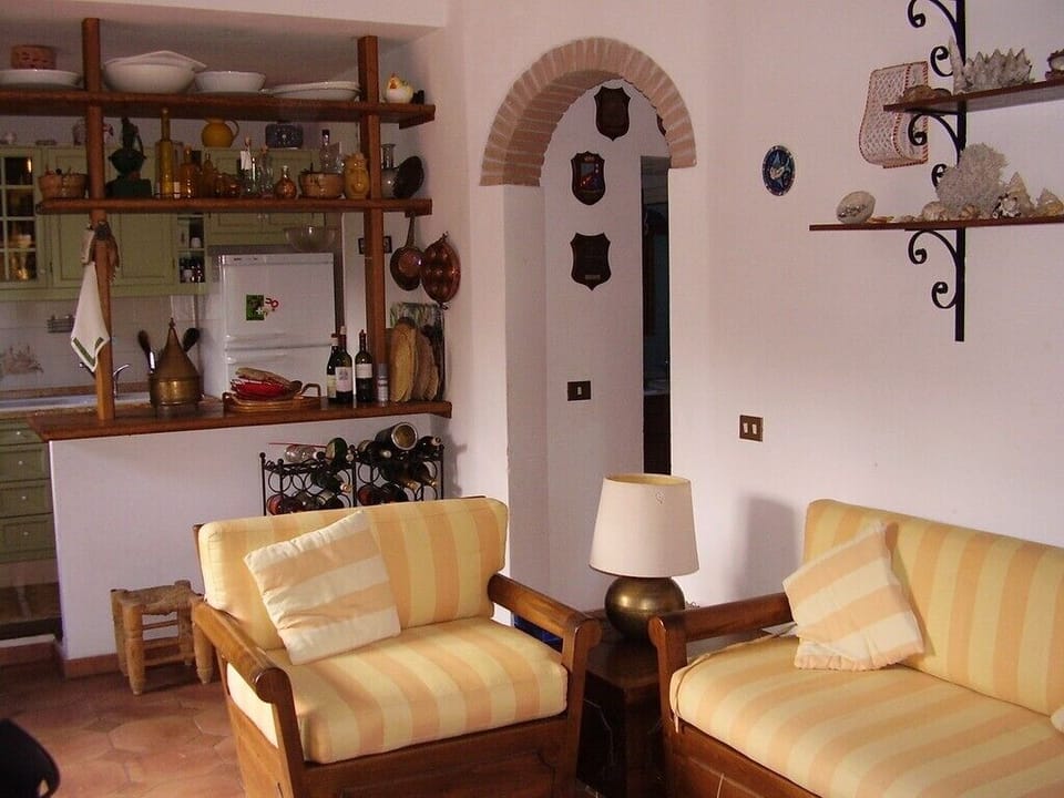 Lower level kitchenette and living area