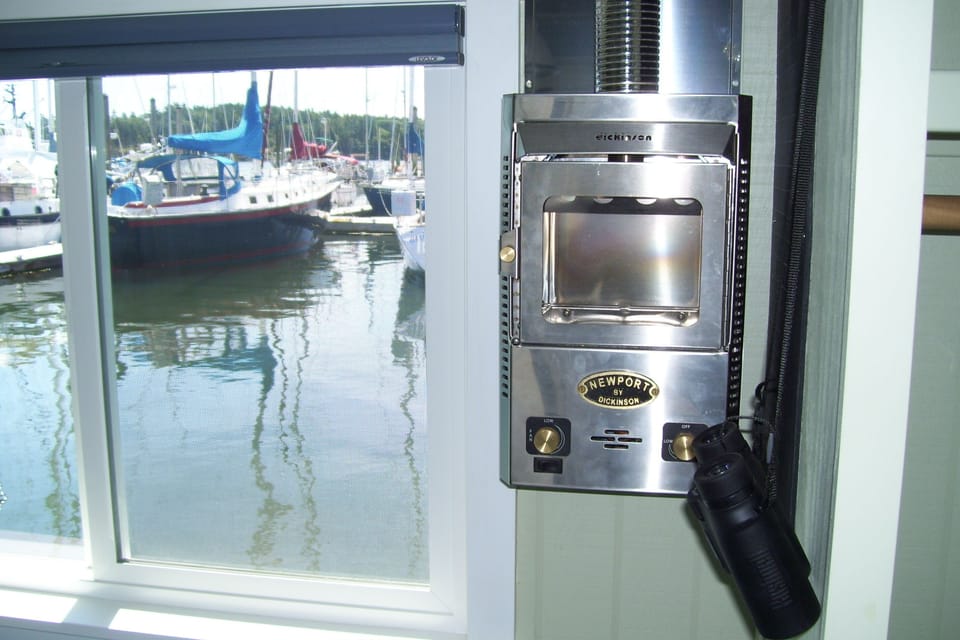 Marine fireplace, one in main cabin and one in forward cabin.